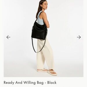 Status Anxiety Black Pebbled Leather Shoulder Bag Ready and Willing Bag